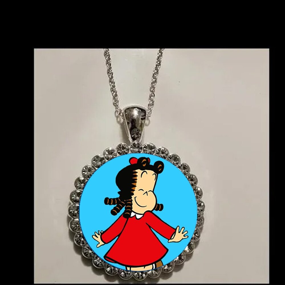 LULU CArtoon vintage  925 Silver necklace Rhinestones gift box